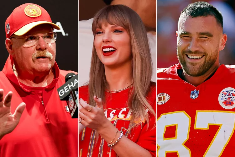 Andy Reid, Travis Kelce and Taylor Swift 