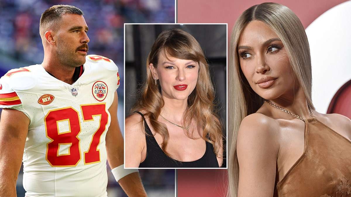 Travis Kelce, Taylor Swift and Kim Kardashian 