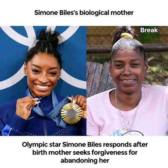 Simone Biles and her biological mother 