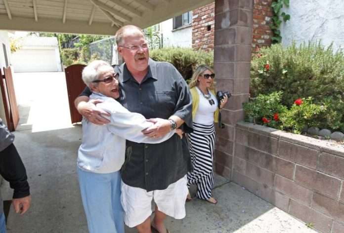 Andy Reid with his mother