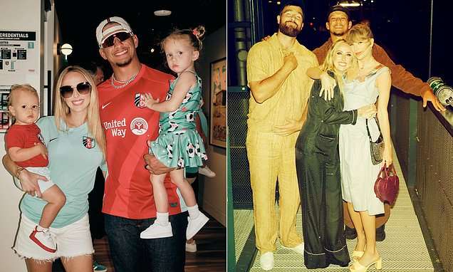 Patrick Mahomes, Brittany Mahomes, Travis Kelce and Taylor Swift