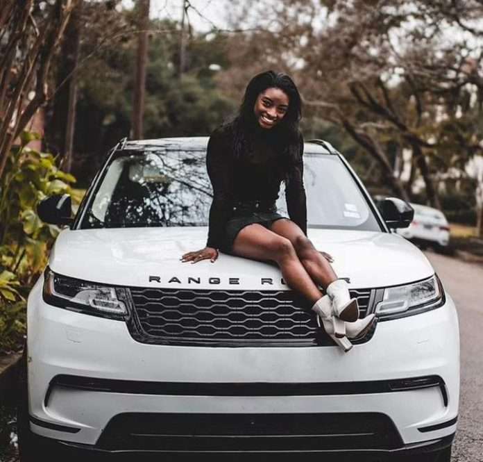 Simone Biles flaunts her Range Rover