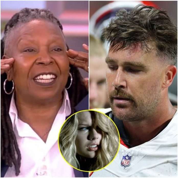 Whoopi Goldberg, Travis Kelce and Taylor Swift