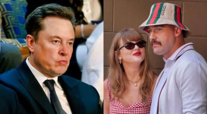 Elon Musk, Travis Kelce and Taylor Swift