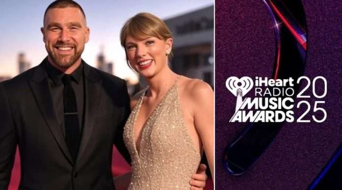 Travis Kelce and Taylor Swift at iHeartRadio Music Awards