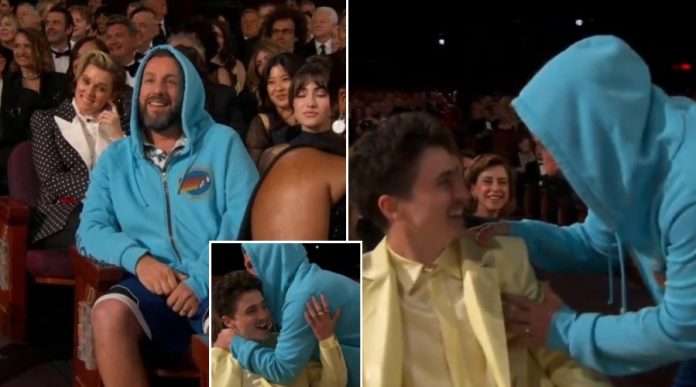 Adam Sandler and Timothee Chalamet