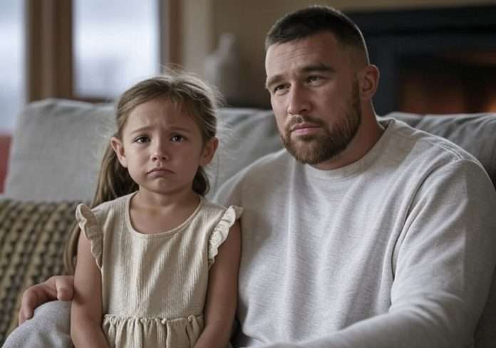 Travis Kelce and a 3 year old girl